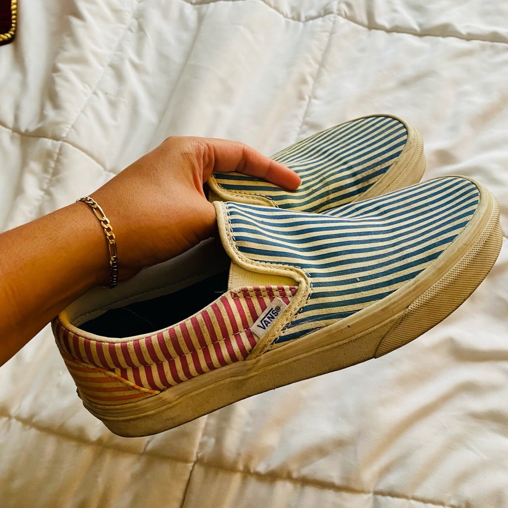 Women’s Striped slip on vans